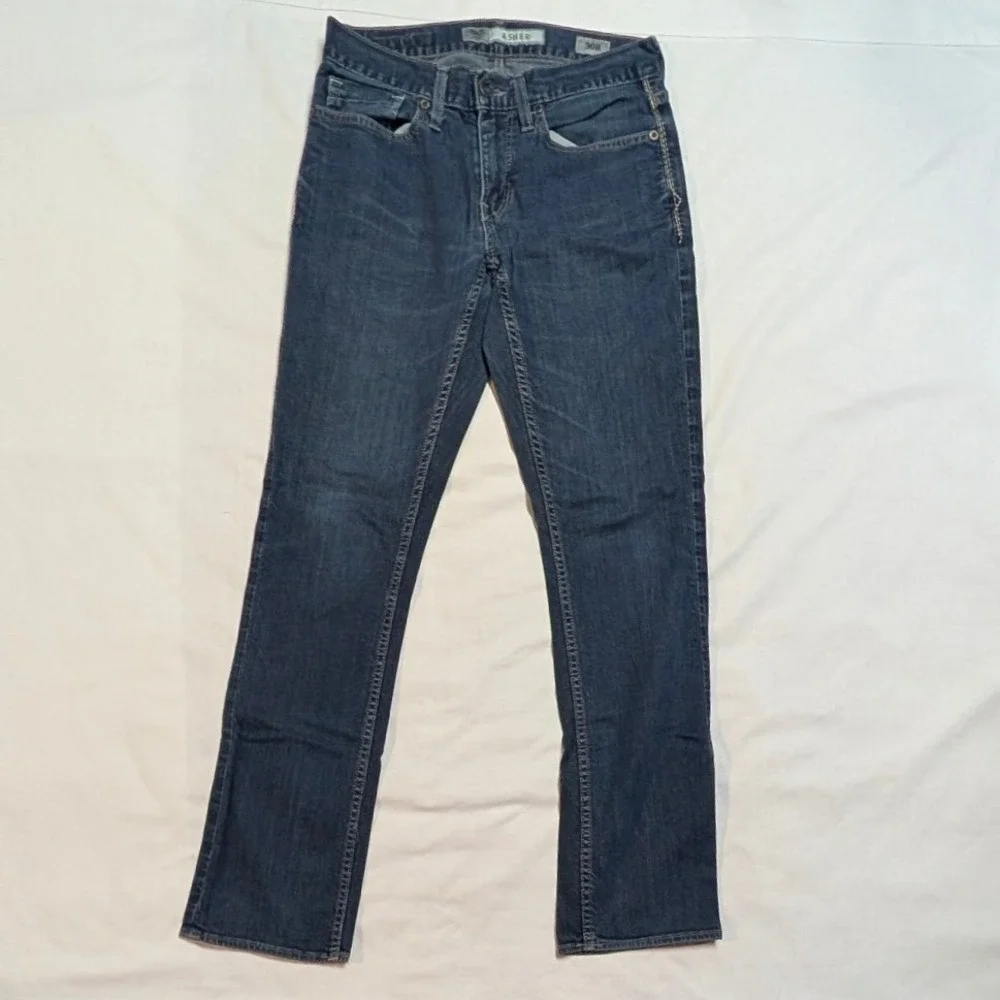 BKE Asher Slim Straight Jeans Mens 30R Dark Wash Denim